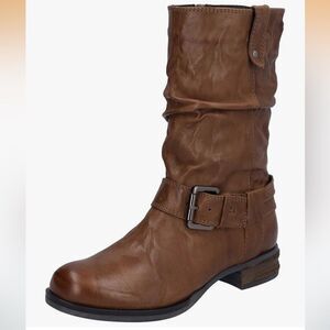 Josef Seibel Sanja 14 Mid-Calf Boots Cognac Brown Leather – Size 42 / US 10 –NEW
